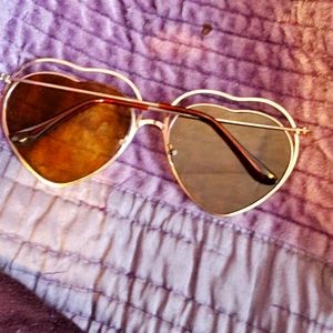 Gold heart sunglasses